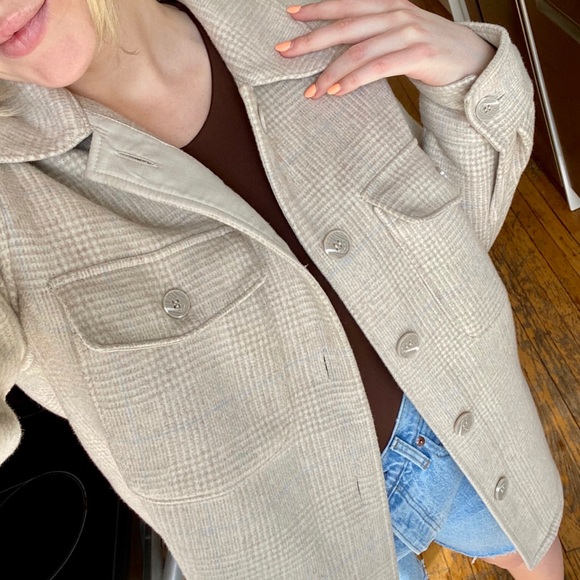 Oversized Plaid Oatmeal Summer Coat - Picture 3 of 6